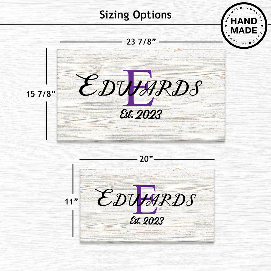 Krebs White Wood Unframed Personalized Family Monogram Wood Sign