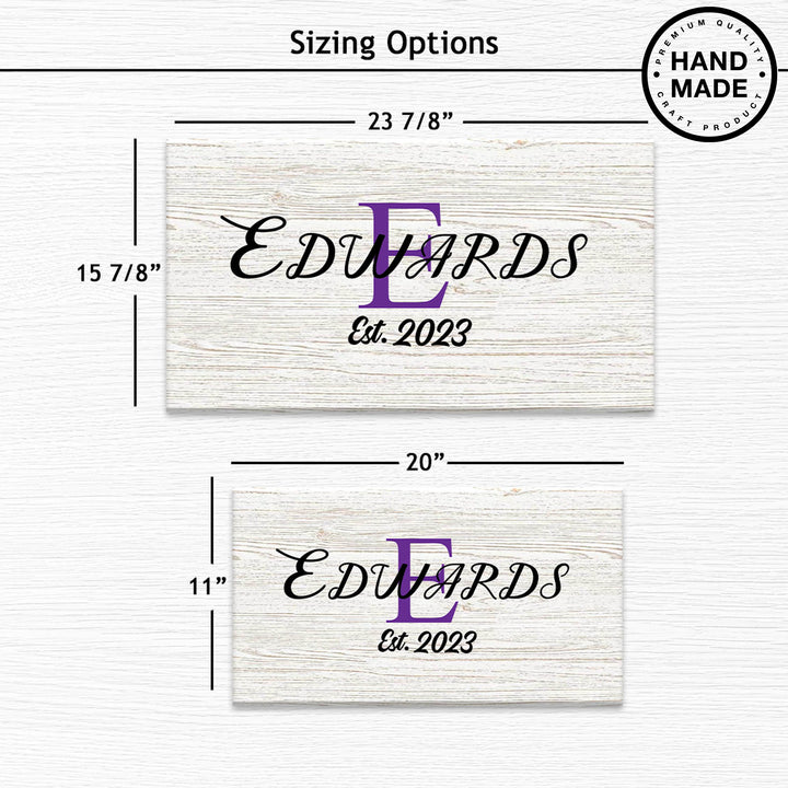Krebs White Wood Unframed Personalized Family Monogram Wood Sign