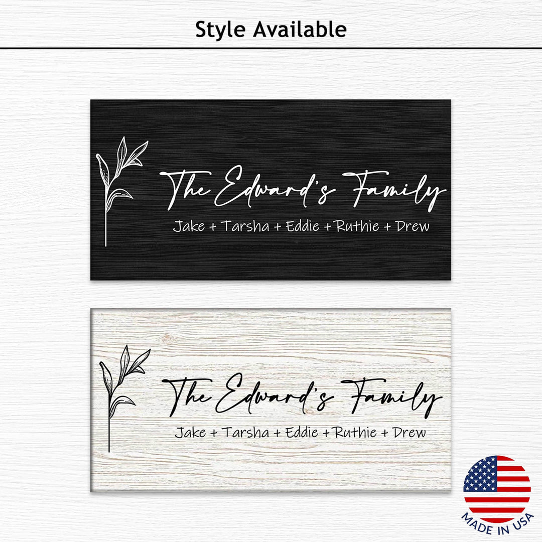 11" x 20" and 23-7/8" x 15-7/8" Personalized Family Tree Unframed Wood Sign